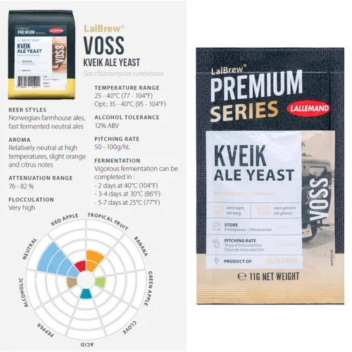 Miniatura 3 de LalBrew VOSS Kveik Brewing Levadura (paquete de 2) - Levadura Kveik Ale - Hacer cerveza en casa - 0.39 oz Sachets - Saccharomyces cerevisiae