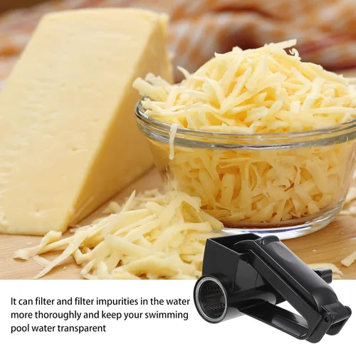 Miniatura 5 de Rallador de queso giratorio portátil de mano, triturador manual para queso duro y chocolate, herramienta de cocina de cáscara negra para entusiastas