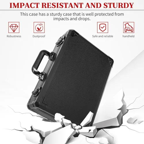 Miniatura 8 de Funda protectora rígida a prueba de golpes resistente al agua con inserto de espuma personalizado para cámara, etc., 13.5 x 11.6 x 6 pulgadas
