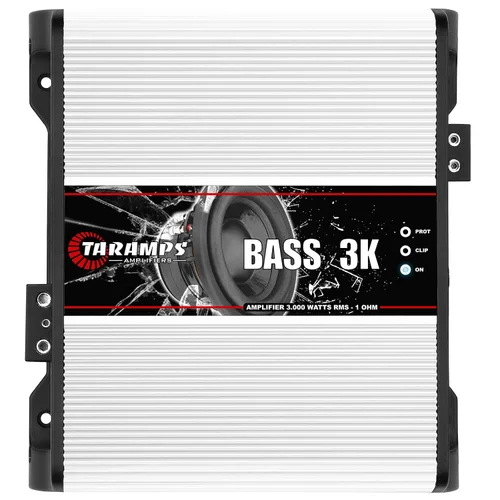 Taramps BASS 3k 1 Ohm 1 canal Mosfet amplificador 3000 vatios RMS, monobloque, filtro subsónico, cruce de paso bajo, refuerzo de graves, RCA, clase