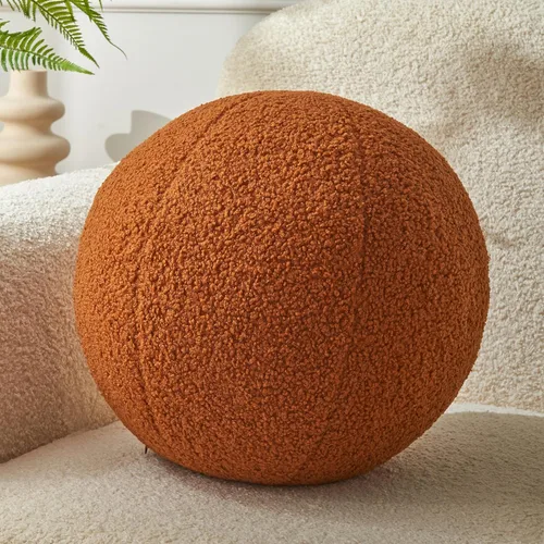 Miniatura 12 de Almohada de Nudo Blanco Crema de 13.7'' Almohada Redonda Decorativa de Felpa Suave Almohada de Bola de Nudo Almohada Anudada Hecha a Mano Cojín