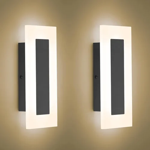 Miniatura 11 de LMQNINE Moderno aplique de pared de acrílico LED, luz blanca cálida, cromado, 6000 K, para dormitorio, pasillo, escaleras, baño, iluminación Cromo