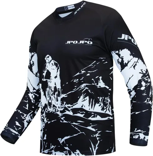 Camiseta de ciclismo de montaña para hombre, manga larga, MTB Off-Road, Motocross, de secado rápido, para descenso y motocross