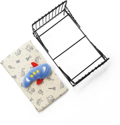 Miniatura 2 de Odoria 1/12 Miniatura Hierro Cama Dollhouse Muebles Accesorios, Negro