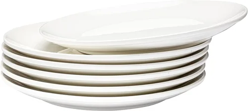Miniatura 8 de Vikko Plato de postre, juego de 6 platos blancos, porcelana fina, platos de postre apilables de 7 pulgadas, apto para lavavajillas, plato de postre