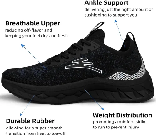 Miniatura 2 de Feethit Zapatos ligeros para caminar para mujer, transpirables, antideslizantes, para gimnasio, entrenamiento
