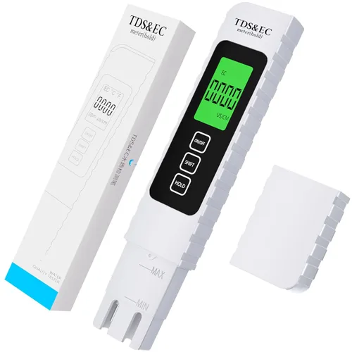 Probador digital de calidad del agua 4 en 1 - Medidor TDS/EC/temperatura (°C/°F) TDS | 0-9999 ppm | Preciso y profesional para agua potable,