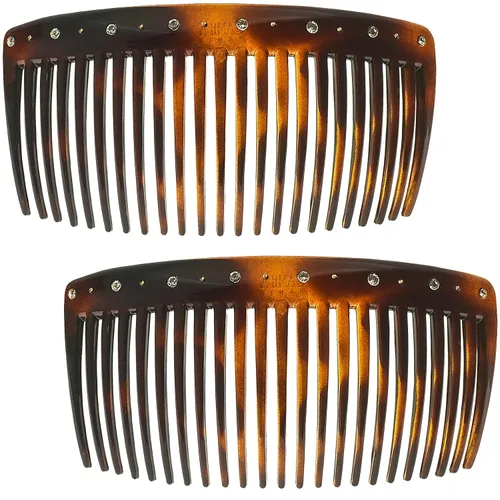 Miniatura 8 de Camila Paris CP3022 - Peines laterales franceses grandes, curvados, beige con torsión francesa para el cabello, decorativas, pinzas de sujeción