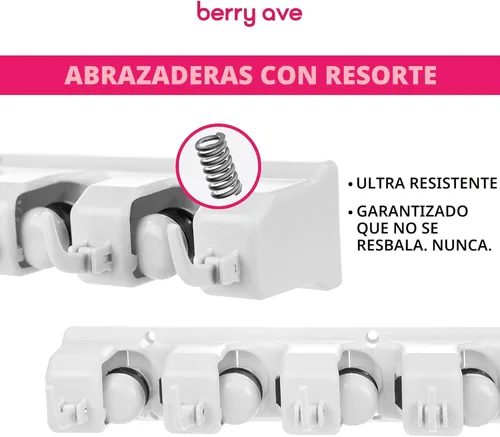 Miniatura 4 de Soporte de pared para trapeador y escoba AGARRE EXTRA - Herramienta de jardín colgante de pared y organizador de armario utilitario, gancho