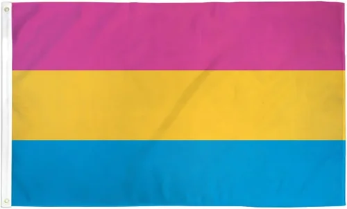 AZ FLAG - Bandera pansexual - 2 x 3 pies - Cartel de pansexualidad de poliéster 100D con dos ojales metálicos - Resistente a la decoloración -