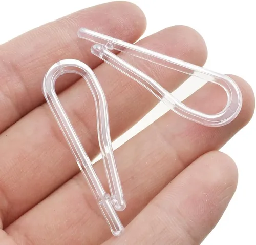Miniatura 12 de HAHIYO 2 pulgadas/1.969 in 120 piezas de plástico transparente en forma de U pinzas de cocodrilo pinzas para ropa camisa clips plegables con dientes