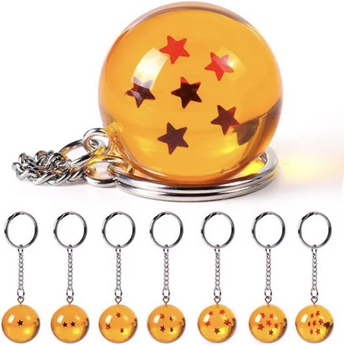 Miniatura 5 de Paquete de 7 llaveros acrílicos de Dragon Ball Star de 1.1 in de bola de juego de cristal de 7 estrellas de anime, coleccionables de anime, regalo