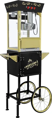 Miniatura 14 de Máquina comercial de palomitas de maíz de 32 onzas con carro, hervidor de acero inoxidable con ruedas, plataforma de calentamiento y vidrio Rojo