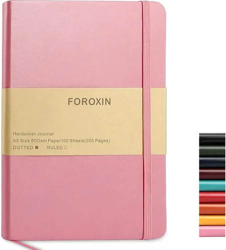 Miniatura 12 de Cuaderno de diario en blanco, negro, 160 páginas, tamaño mediano de 8.3 x 5.7 pulgadas, papel grueso de 3.53 oz/m², tapa dura