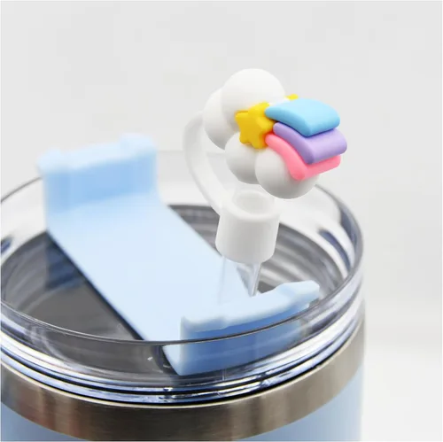 Miniatura 2 de Tapa con pajita para vaso Stanley, tapa superior de pajita de silicona de 10 mm 0.4 pulgadas, tapas reutilizables para puntas de pajita, cubiertas 6
