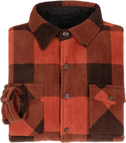 Miniatura 4 de ZENTHACE - Chaqueta de franela a cuadros con forro de vellón polar Sherpa para hombre (forro completo de vellón polar Sherpa)