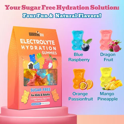 Miniatura 3 de Gomitas de electrolitos sin azúcar Gomitas de hidratación energética con electrolitos para correr y deportes - Gomitas energéticas con calcio