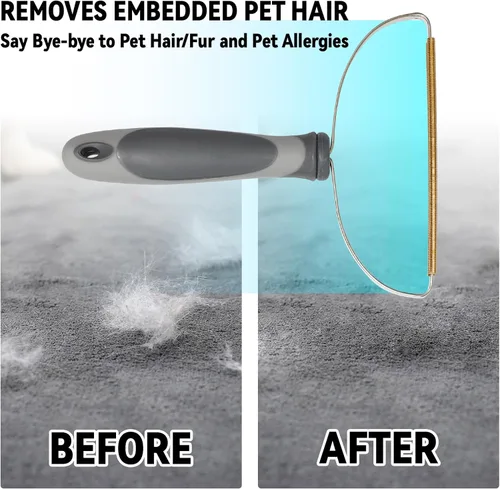 Miniatura 3 de Kit de eliminación de pelo de mascotas, paquete de 3 unidades portátil para perros y gatos, removedor de pelo de ropa reutilizable para sofás, Azul