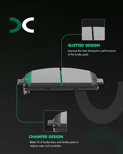 Miniatura 6 de SCITOO Kits de pastillas de freno semimetálicos D855 reemplazo delantero para Acura 2003-2006, para Infiniti 1997-2003, para Nissan 1996-2009
