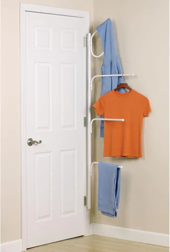 Miniatura 5 de Household Essentials Hinge-It Clutterbuster Valet - Toallero familiar, color blanco