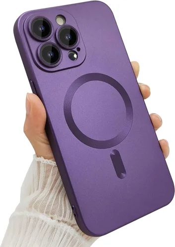 Miniatura 9 de Funda magnética ankofave para iPhone 13 Pro, funda para mujer, diseño mate de lujo suave y metálico con protector de lente de cámara, compatible