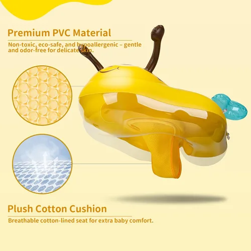 Miniatura 2 de Free Swimming Baby Flotador inflable de natación para bebé con toldo para el sol, tamaño mejorado, flotadores de piscina para niños de 3 a 36 meses