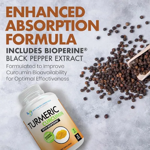 Miniatura 5 de Suplemento de curcumina de cúrcuma - 2250 mg/d - Cápsulas vegetales - 95% curcuminoides con extracto de pimienta negra (Bioperine) - Cápsulas de 750