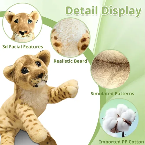 Miniatura 2 de León de Peluche Suave Grande León de Peluche de Felpa León Juguetes Animales de Safari León de Peluche Lindo Juguetes de Peluche de la Jungla