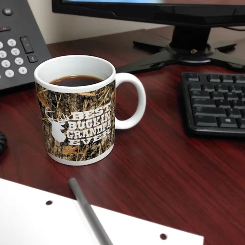 Miniatura 6 de ThisWear Grandpa Gifts Hunting Camo Best Buckin' Grandpa Ever Gift Taza de café de cerámica de 11 oz con asa