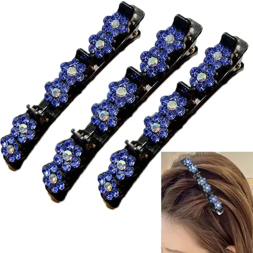 Miniatura 15 de 3 piezas de banda de doble capa, diadema trenzada, horquilla de cocodrilo, pinzas para el cabello, flequillo mágico, horquilla para el cabello