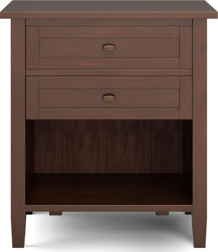 Miniatura 5 de SIMPLIHOME Warm Shaker Mesitas de noche de madera maciza de 24 pulgadas de ancho estilo transicional en negro para sala de estar y dormitorio