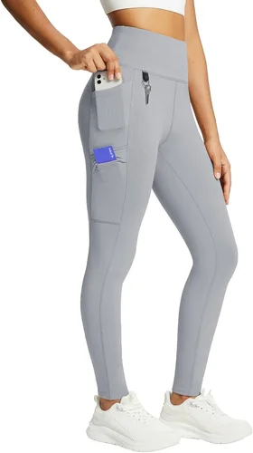 Miniatura 7 de baleaf Leggings con forro polar para mujer, impermeables, pantalones de senderismo de invierno, mallas térmicas para correr, bolsillos