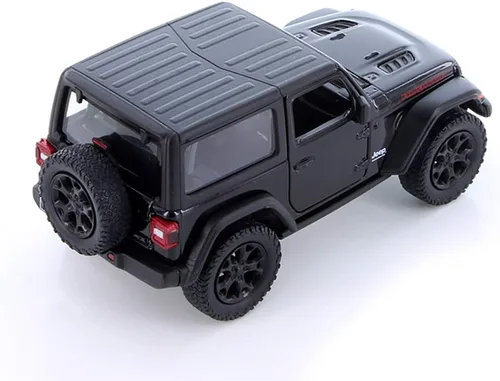 Miniatura 2 de KiNSMART - Coche de juguete réplica de modelo fundido a presión escala 1:34 Jeep Wrangler Rubicon todoterreno 4x4 de 12,7 cm (Techo duro negro)