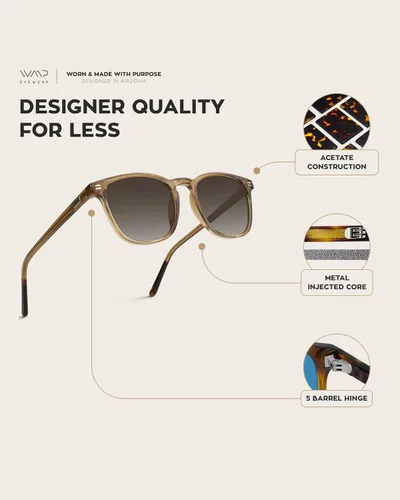 Miniatura 5 de WMP Eyewear - Gafas de sol polarizadas modernas y redondas para hombre con forma cuadrada