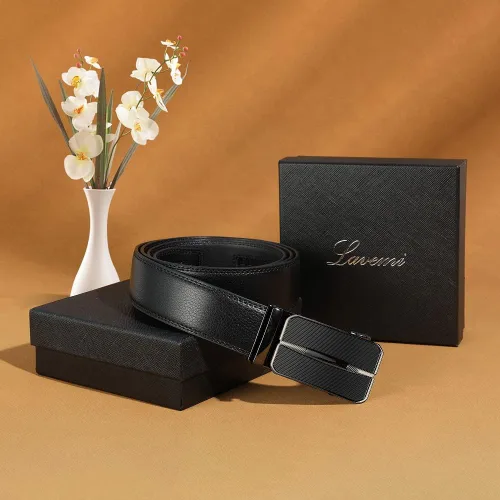 Miniatura 6 de Lavemi - Cinturón de cuero con hebilla automática, con elegante caja de regalo