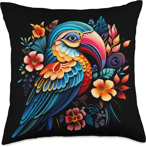 Miniatura 4 de Exotisches Vogel Design Exotic Bird Design-Colourful, Vibrant, Charming Throw Pillow, 16x16, Multicolor