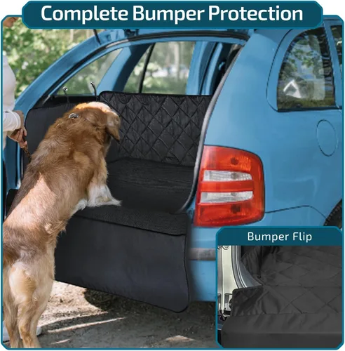 Miniatura 7 de Veckle Forro de carga para perros SUV, resistente al agua, con solapas laterales, protector de área de carga compacto a mediano con solapa