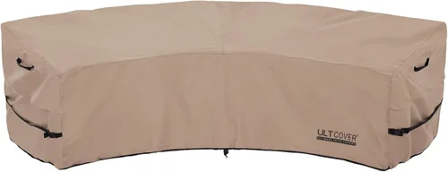 Miniatura 21 de ULTCOVER Funda impermeable para sofá de patio en forma de L y orientación derecha, para muebles modulares de 6 plazas, 110 pulgadas de ancho marrón