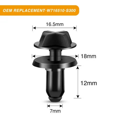 Miniatura 3 de GOOACC Clips de remache de nailon para guardabarros y protector de parachoques para GM, Ford y Chrysler 0.276 in, clips para carrocería