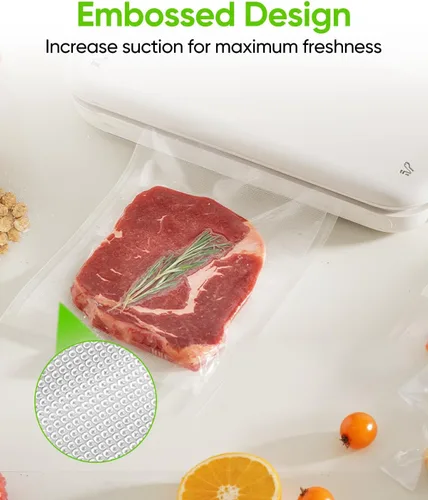 Miniatura 3 de Bolsas selladoras al vacío para alimentos, bolsas de almacenamiento al vacío que ahorran espacio y ahorran espacio, 3 rollos de 11 pulgadas x 10
