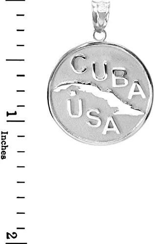 Miniatura 2 de Colgante de plata de ley 925 maciza con medallón de Cuba-EE. UU, Plata Esterlina
