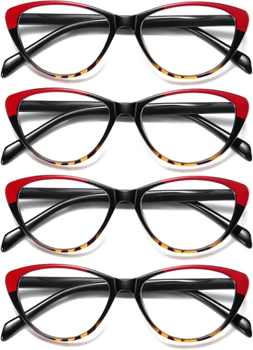 Miniatura 7 de Lentes de lectura de ojo de gato para mujer con bloqueo de luz azul, lectores para mujer 2.75 con bisagras de resorte cómodas, anteojos de diseñador