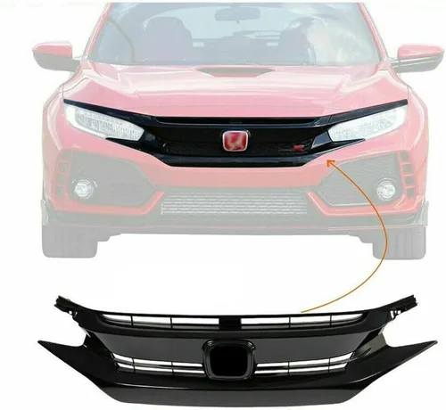 Rejilla delantera de malla negra mate para defensa delantera Compatible con Honda Civic 2019 2020 2021