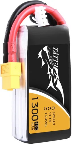 Paquete Tattu, Batería Lipo, 1300 mAh 45C 3S 11.1 V con XT60 enchufe para coche, barco, camión y avión Heli