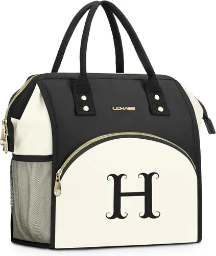 Miniatura 16 de Bolsa de almuerzo personalizada para mujer, elegante, reutilizable, aislada, con iniciales, para amiga, grande, de apertura ancha, resistente al