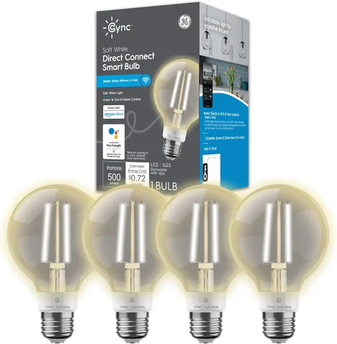 Miniatura 12 de Cync GE - Bombillas LED inteligentes, bombilla globo G25, decoración estética de habitación, bombillas que cambian de color, equivalente a 60 W