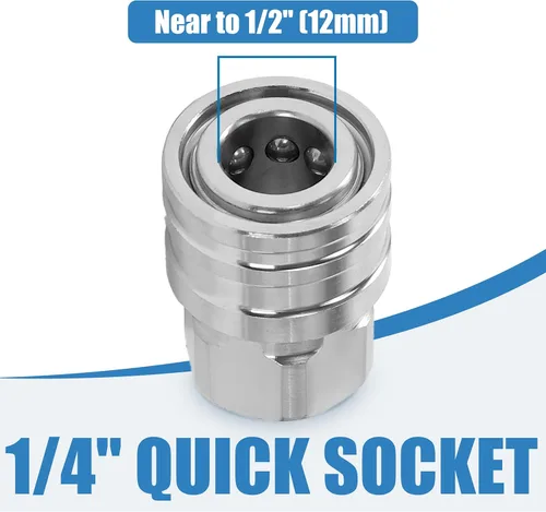 Miniatura 4 de JOEJET Accesorios de conexión rápida para lavadora a presión de 1/4", adaptador de lavadora a presión de acero inoxidable, enchufe de desconexión