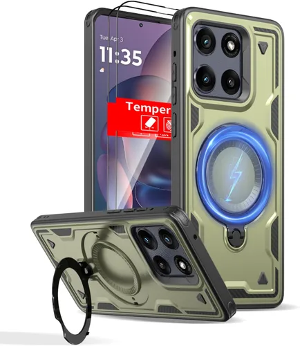Miniatura 67 de Funda magnética para Google Pixel 9A compatible con cargador inalámbrico MagSafe, para Pixel 9A, funda de teléfono integrada de 360 °, con 2