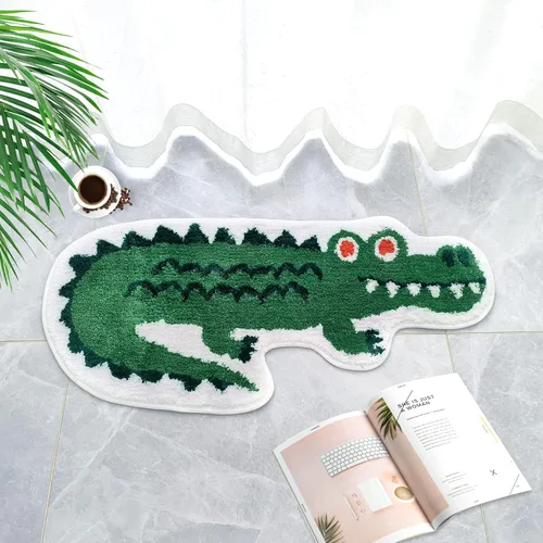 Miniatura 14 de Alfombra con estampado de leopardo, tapete de baño de leopardo rosa para baño, tapete de puerta de guepardo y tigre, antideslizante, tapete Rosa