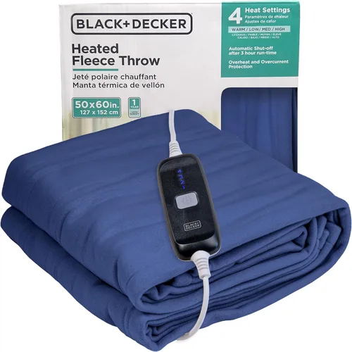 Miniatura 20 de BLACK+DECKER Manta térmica eléctrica, manta eléctrica de piel de oveja sintética, manta térmica con 4 niveles de calefacción, temporizador de 3
